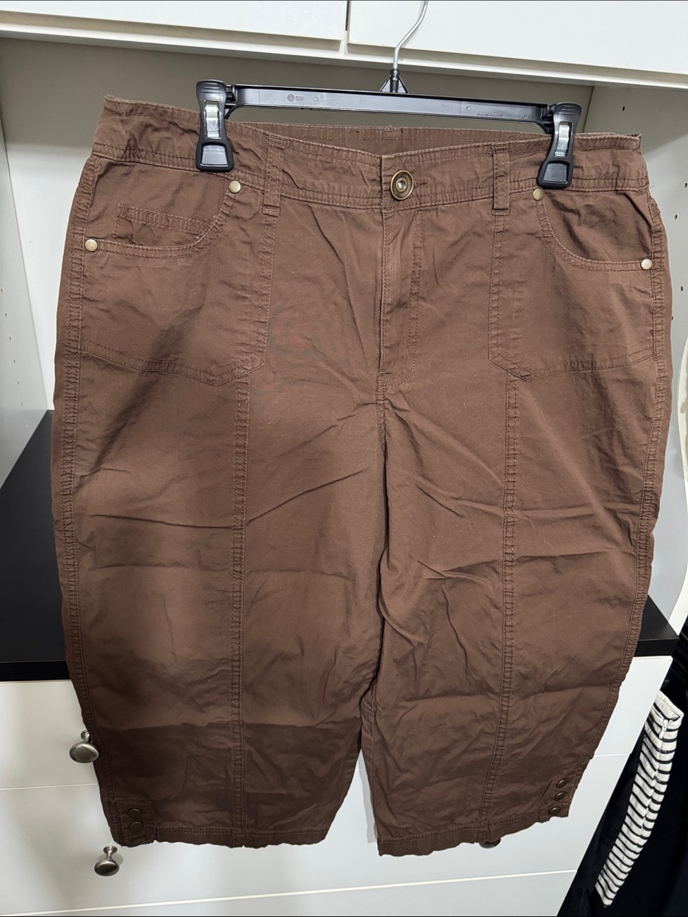 Kim Rogers Brown Crop Chino Pants